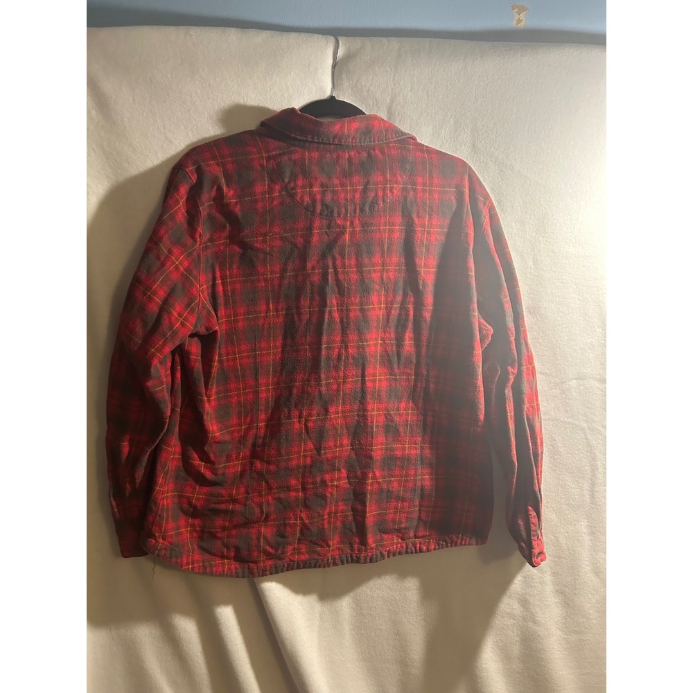Woolrich Mens XL Red Black Plaid Flannel Button Down Shirt Long Sleeve Vintage - Picture 5 of 5
